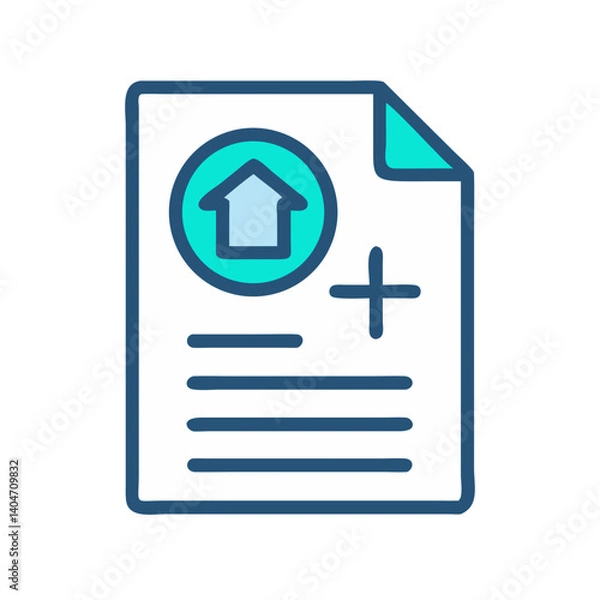 Fototapeta Real Estate Document with Plus Icon Design