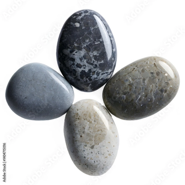Obraz loating Smooth Gray Pebbles – Repeating Zen Stones on Transparent