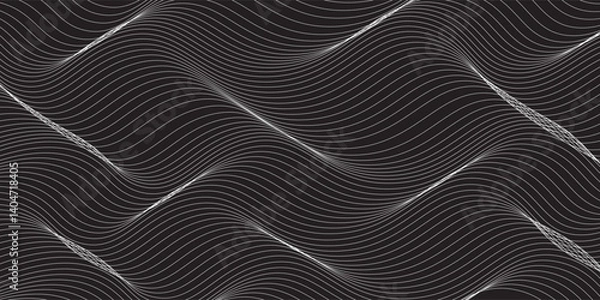 Fototapeta Modern captivating abstract line art illustration featuring intertwined fluid white lines on white background the seamless flow forms a mesmerizing abstract