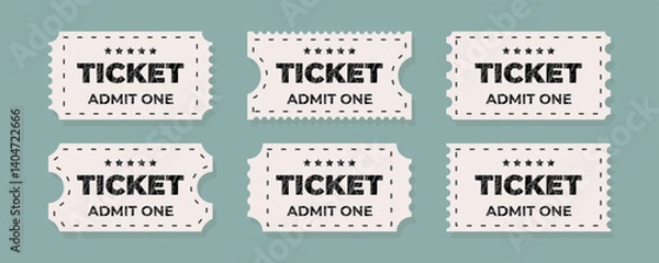 Fototapeta Retro tickets showcasing vintage design for event admission from a past era