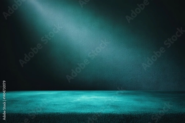 Obraz A moody and minimalist image showcases a concrete stage bathed in an ethereal spotlight, creating a dramatic backdrop for various conceptual projects.