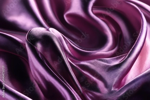 Obraz Capturing the sumptuous folds and radiant sheen of a vibrant, amethyst-hued silk fabric. A study in texture and luxury, showcasing the exquisite beauty of textile artistry.