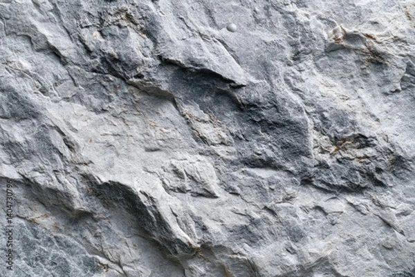 Obraz Close-up of rough, grey stone surface with natural cracks and fissures, ideal for background or texture use. 