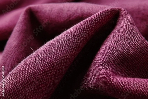Obraz A close-up of the rich, deep burgundy fabric, capturing the intricate weave and natural texture of linen. The folds and creases add dimension, inviting you to imagine the soft.