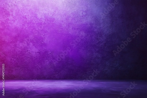 Obraz A striking textured wall of varying shades of purple and blue is gently illuminated, creating a sense of mystery and depth.