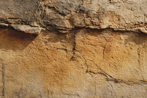 Obraz Weathered and aged stone texture. showcasing the raw beauty of natural erosion with its rough surface and captivating patterns.