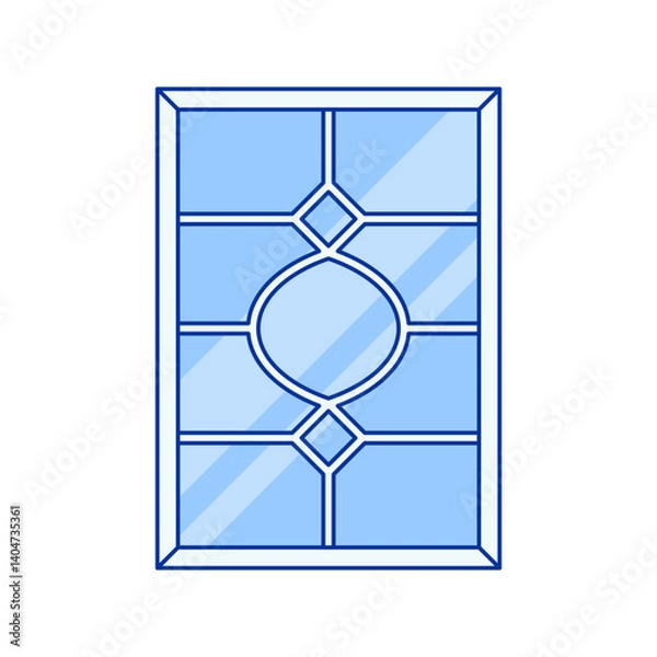 Fototapeta Simple and modern decorative windows icon vector illustration in lineal color style perfect for buliding theme and the like