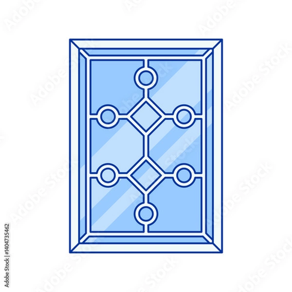 Fototapeta Simple and modern decorative windows icon vector illustration in lineal color style perfect for buliding theme and the like