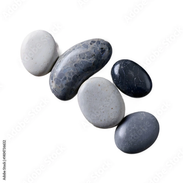 Obraz loating Smooth Gray Pebbles – Repeating Zen Stones on Transparent