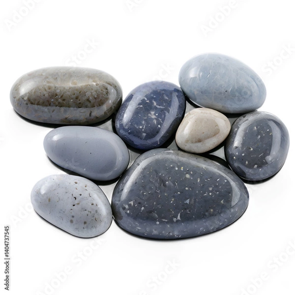 Obraz loating Smooth Gray Pebbles – Repeating Zen Stones on Transparent