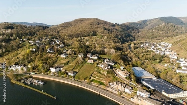 Fototapeta Mosel valley. Areal view