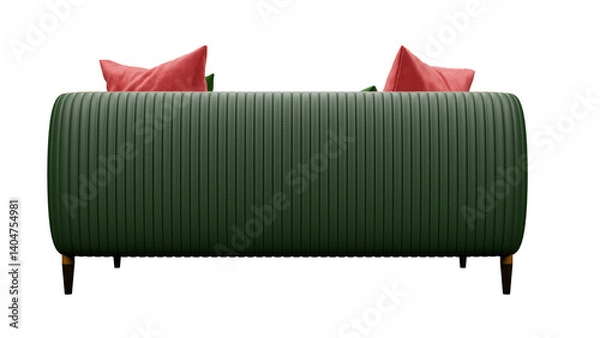 Obraz Green  sofa isolated on transparent background