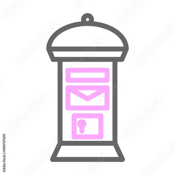 Fototapeta Mail Post Vector Line Lt Pink Grey Icon Design