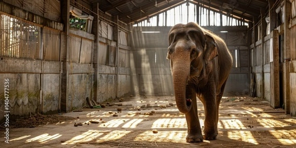 Obraz indian elephant in a captivity 