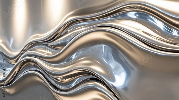 Fototapeta A documentary-style shot of striking fractal artwork: m-027, blending graphics design with silver & grey tones, captured in new york's 3rd congressional district - still life photography masterpiece.