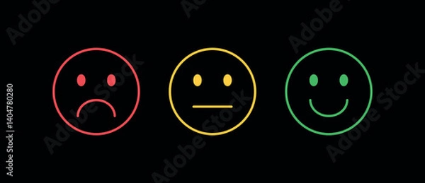 Obraz Rating satisfaction. Set of emotion smiles, EPS10