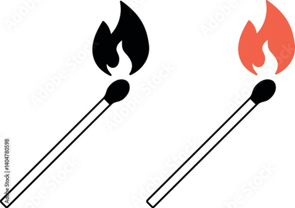 Obraz Match fire icon, vector fire sign, EPS10