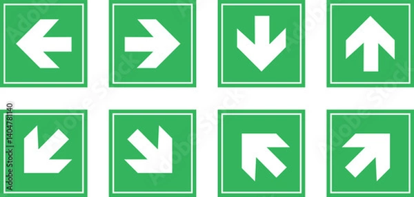 Obraz Green road exit sign, vector icon, traffic symbol