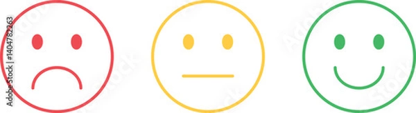 Obraz Rating satisfaction. Set of emotion smiles, EPS10