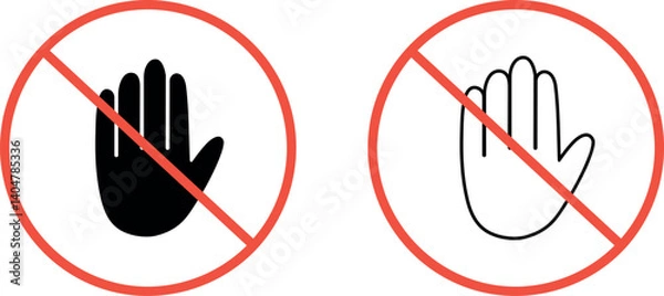 Obraz Stop hand sign, vector icon set, EPS10