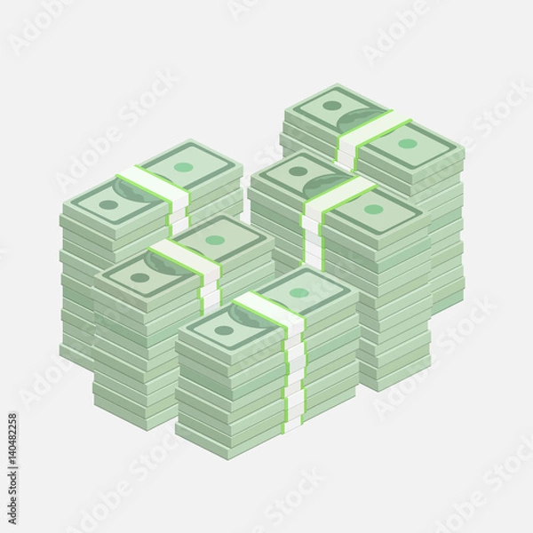 Obraz Stacks of one hundred dollar bills.