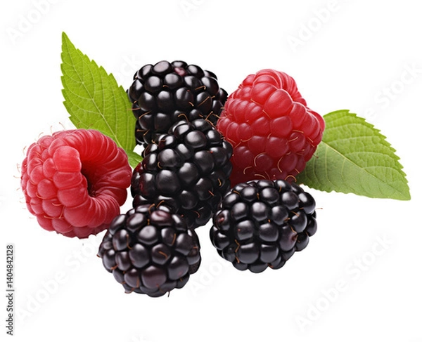 Obraz Raspberries, blackberries, and blueberries Isolated on Transparent Background