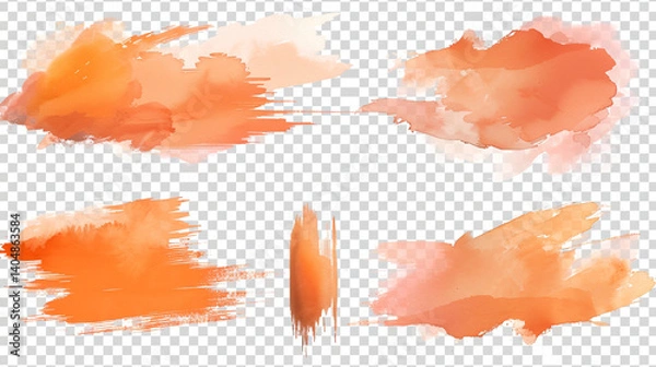 Obraz From Soft Wash to Energetic Streaks: An Orange Exploration: Witness the varied application of orange, from diffused clouds to sharp lines and granular bursts. A visual journey through different artist