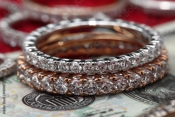 Obraz Diamond Rings on Money.