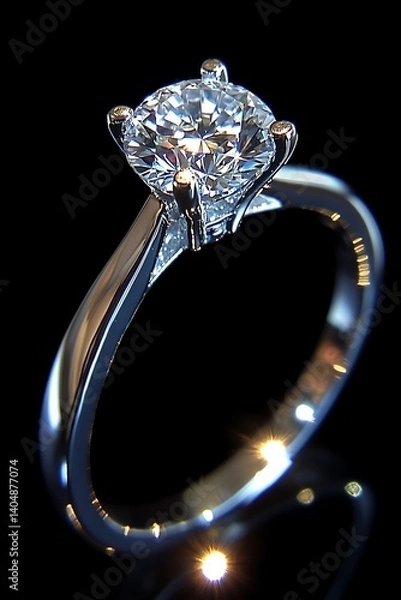 Obraz Diamond solitaire ring, studio shot