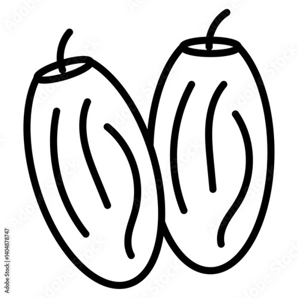 Fototapeta Arab date fruit icon Simple outline vector logo