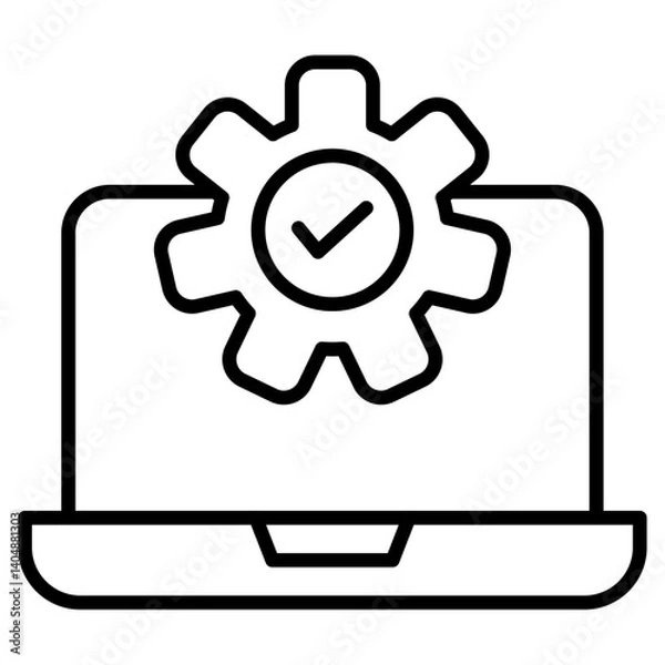 Fototapeta Easy Installation icon Simple outline vector logo