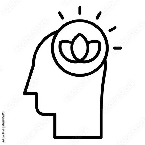 Obraz Mental Health icon Simple outline vector logo