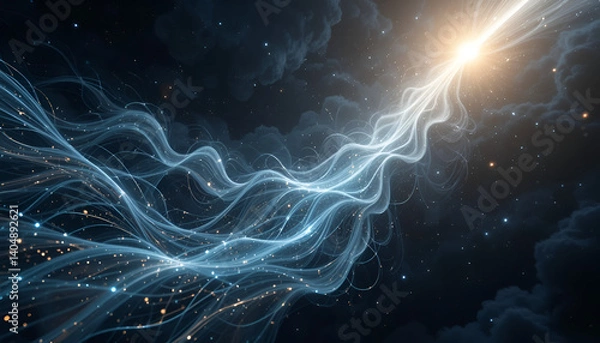 Obraz Dynamic Lightning Energy Flow in Cosmic Space