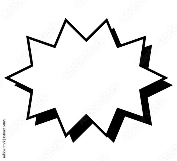 Fototapeta シンプルな吹き出し単体 立体的 ベクターデータ チラシ・雑誌・Web・動画素材 モノクロ