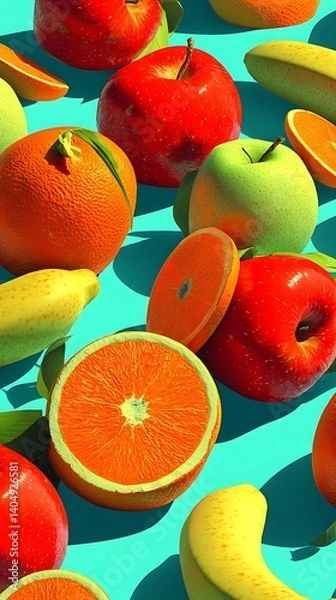 Fototapeta Fresh Fruits with Vibrant Display.