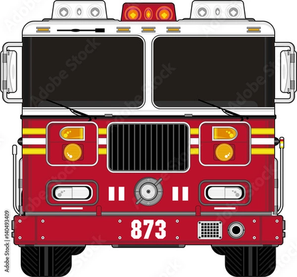 Obraz Cartoon Fire Engine