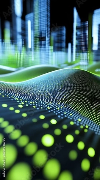 Obraz Digital Cityscape Wave Abstract