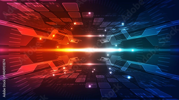 Obraz Abstract technology background. Futuristic interface. Vector illustration for your design