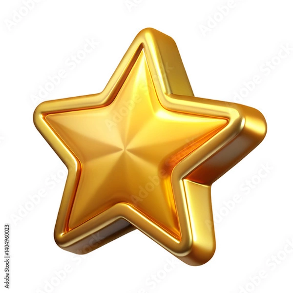 Obraz 3d golden star on a transparent background