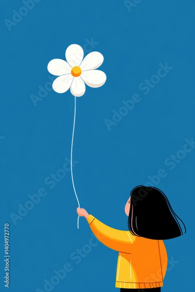Fototapeta Happiness is letting go, Happiness concept image symbolizing release and lightness with a modern aesthetic.