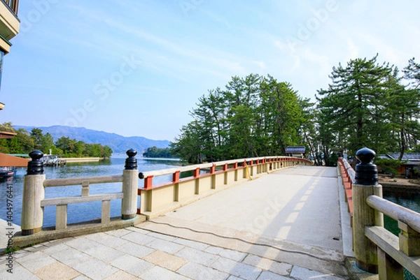 Obraz 春の廻旋橋　京都府宮津市　Spring Kaisenkyo Bridge. Kyoto Pref, Miyazu City.