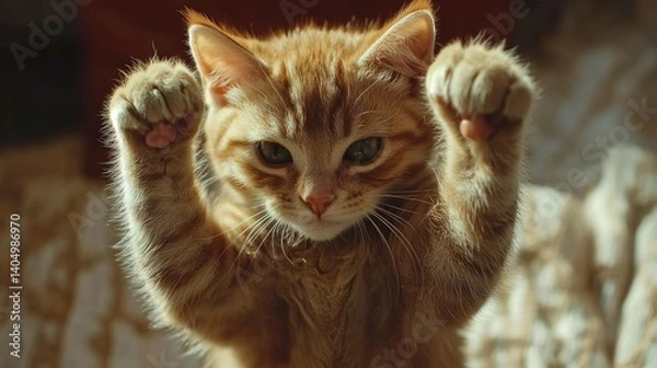 Obraz "Martial Arts Master Kitten: A Purr-fect Fighter!"
"The Kung Fu Kitty: A Feline with Moves!"
"Paws and Grace: The Cat Who Does Kung Fu!"
"Flexing Her Paws: The Kung Fu Cat's Story"
"Cats of Steel: The