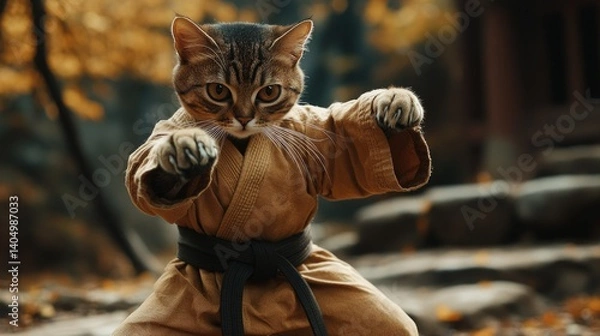 Obraz "Martial Arts Master Kitten: A Purr-fect Fighter!"
"The Kung Fu Kitty: A Feline with Moves!"
"Paws and Grace: The Cat Who Does Kung Fu!"
"Flexing Her Paws: The Kung Fu Cat's Story"
"Cats of Steel: The