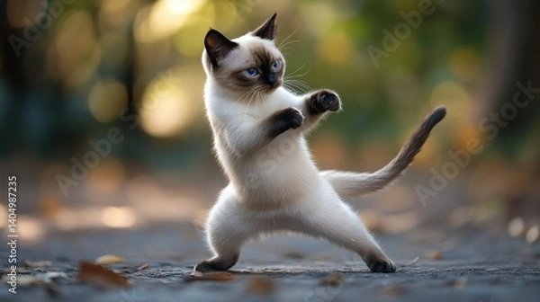 Obraz "Martial Arts Master Kitten: A Purr-fect Fighter!"
"The Kung Fu Kitty: A Feline with Moves!"
"Paws and Grace: The Cat Who Does Kung Fu!"
"Flexing Her Paws: The Kung Fu Cat's Story"
"Cats of Steel: The