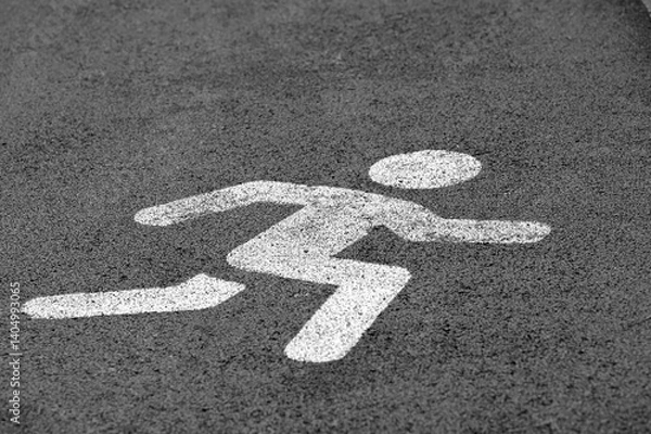 Obraz Run sign. Marking a running track in the park.