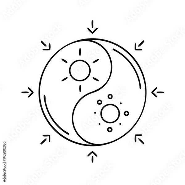 Fototapeta Yin and Yang symbol, balance concept, minimalist style