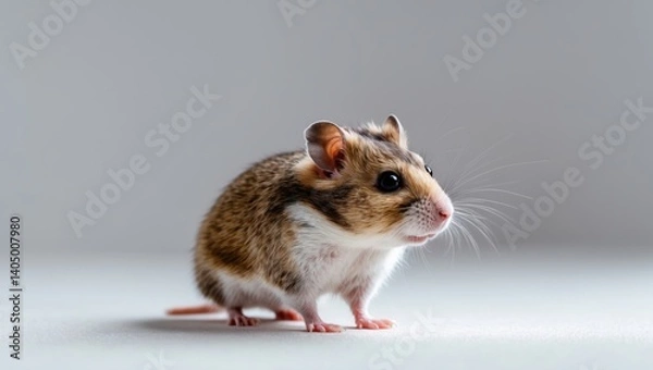 Fototapeta Endearing funny hamster isolated on a white surface