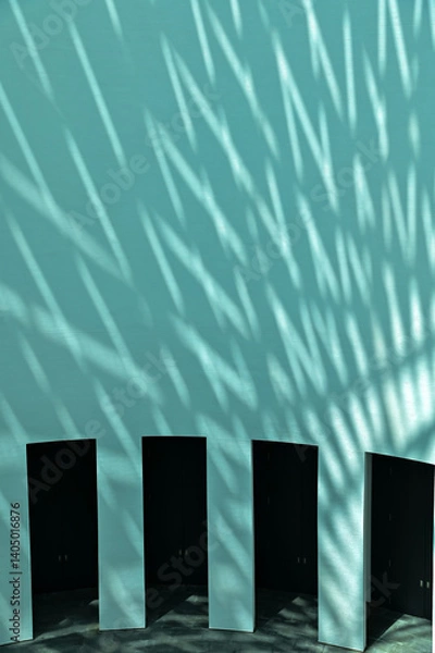 Fototapeta Close-up of the wall, interior of modern architecture, modern city building. Interior design. Details of modern architecture. Building abstract. Building background.