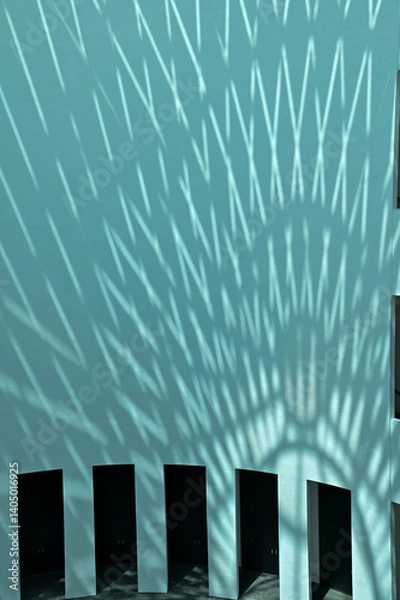 Fototapeta Close-up of the wall, interior of modern architecture, modern city building. Interior design. Details of modern architecture. Building abstract. Building background.