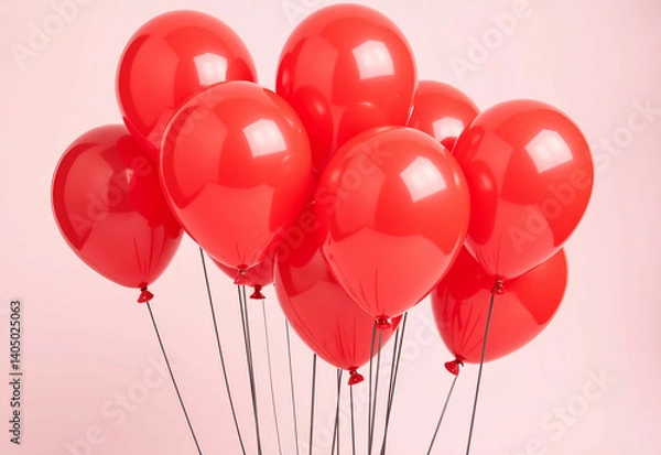 Fototapeta Set Red Balloons